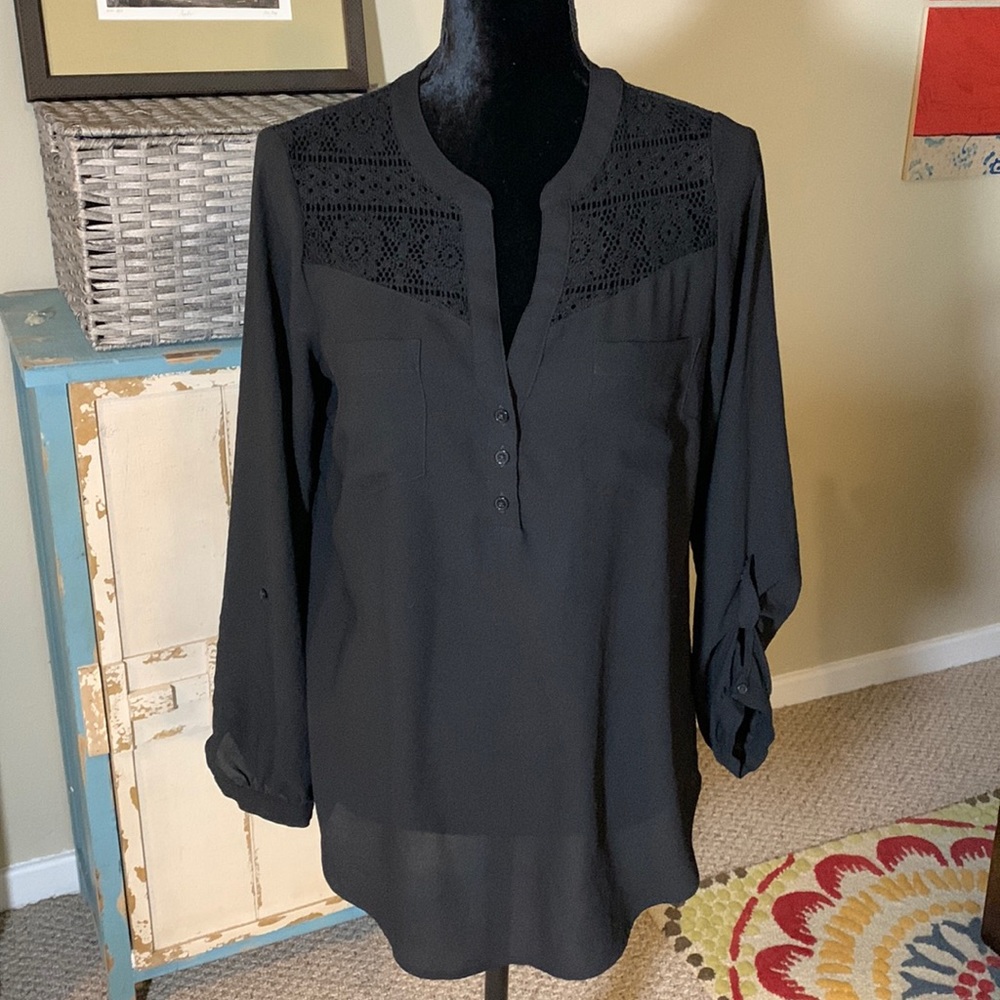 Express Black Long Sleeve Blouse